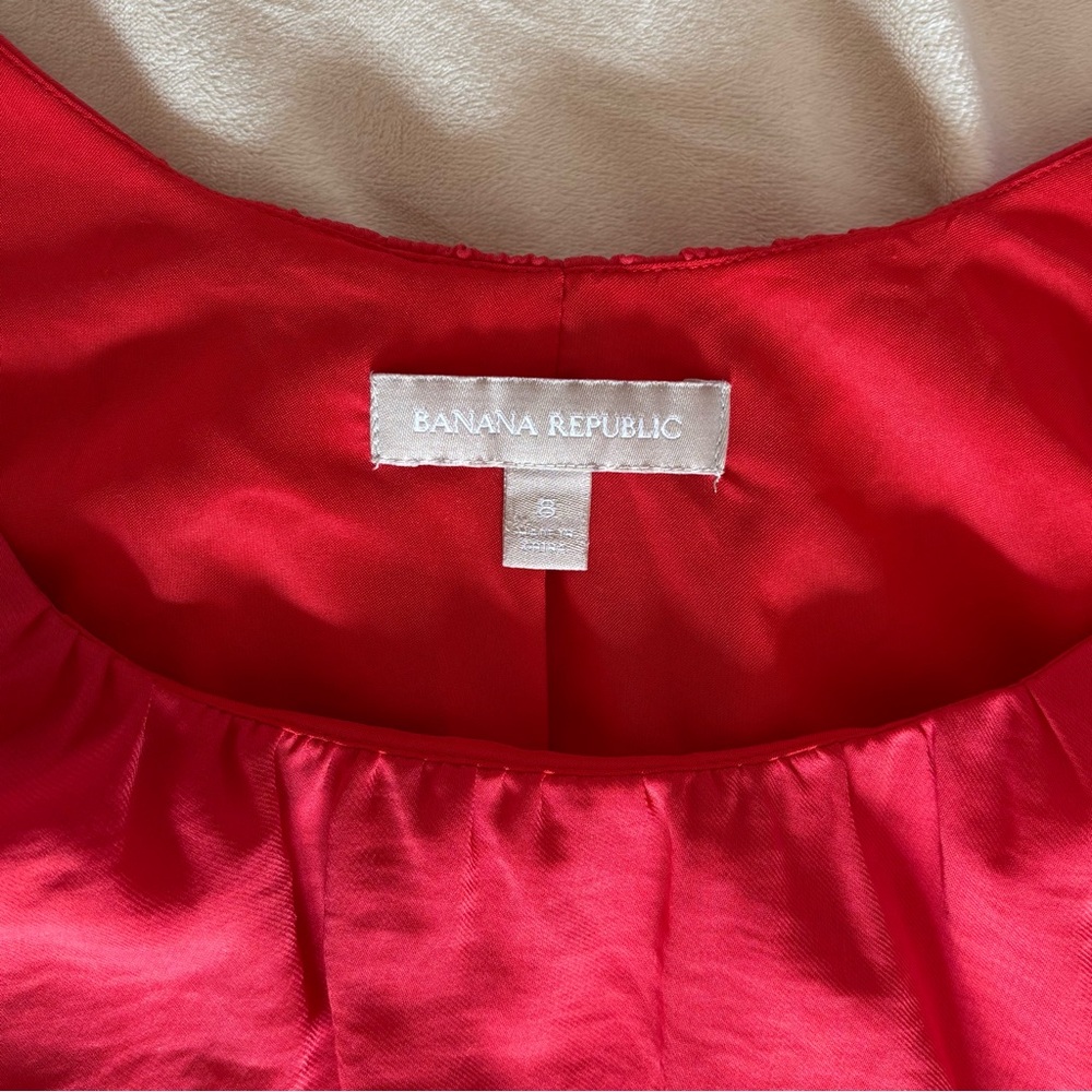 Banana Republic Red Scoop neck Dress Size 8 - Picture 8 of 9